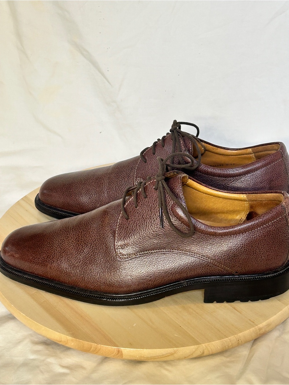 Cole Haan Men’s Brown Leather Lace-Up Derby Dress Shoes Square Toe US 10M